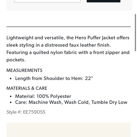 anorak distressed faux leather hero puffer jacket - Picture 3 of 5